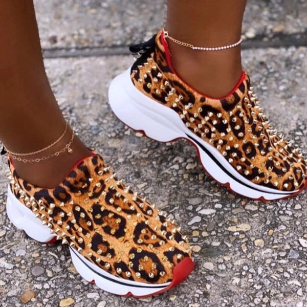 Unruly Spiked Shoes- Cheetah
